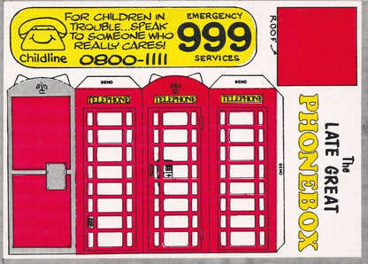 The Late Great Phonebox Telephone Model Construction Postcard