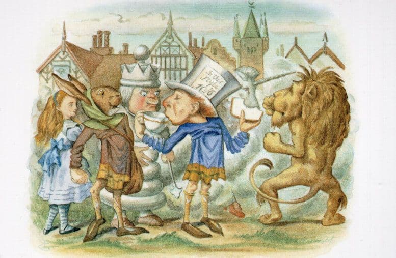 The Lion Messenger Mad Hatter Alice in Wonderland Postcard