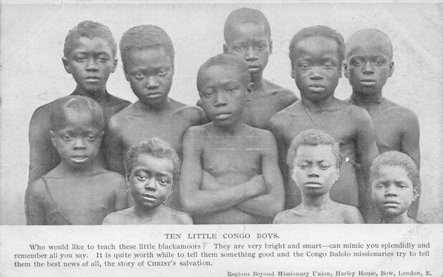 The Little Congo Boys African Missionary Union Ethnic Old Postcard