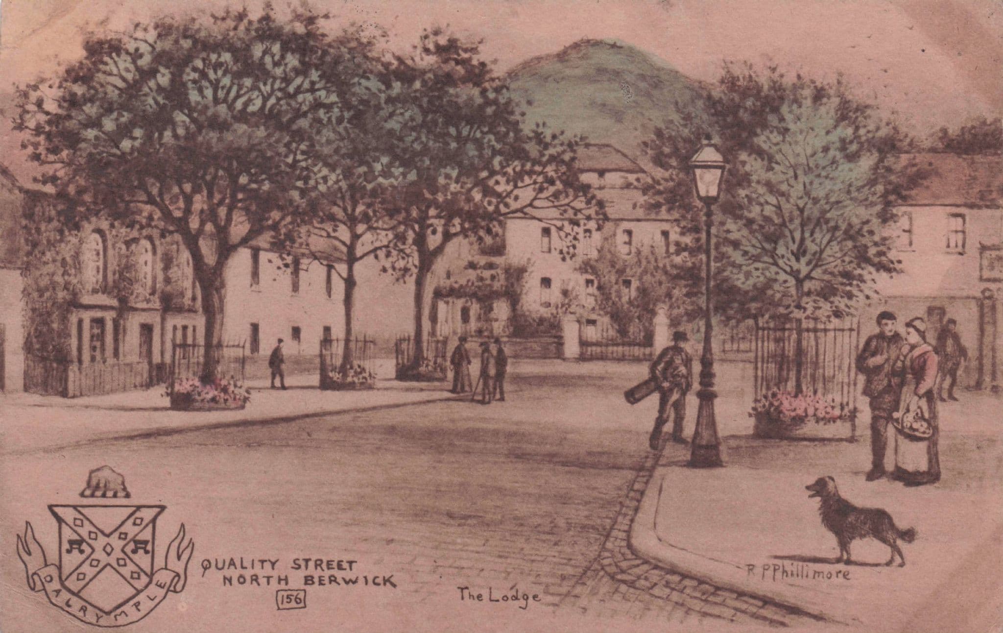 The Lodge Quality Street Golfing Bag North Berwick Shield Rare Scottish Phillimore Postcard