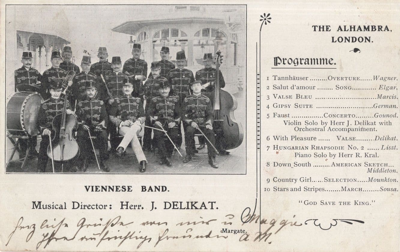 The London Alabama Viennese Band Theatre Advertising Old Postcard