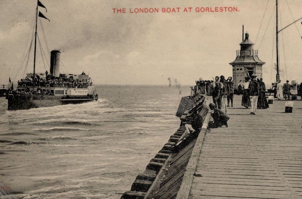 The London Boat Ship at Gorleston Norfolk Antique RPC Postcard