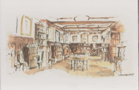 The Long Gallery Hutton In The Forest Cumbria Watercolour Painting Postcard