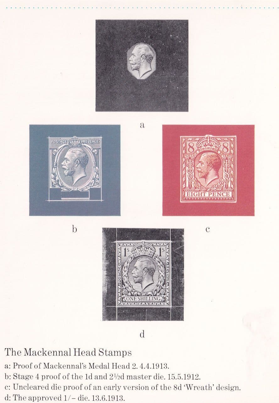 The MacKennal Head Stamps 1912 Royal Mail Postal Museum Postcard