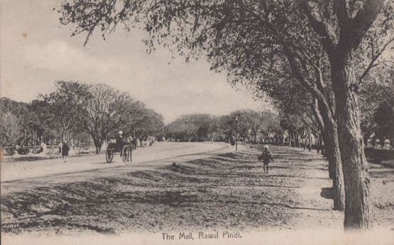 The Mall Rawal Pindi Antique Indian Postcard