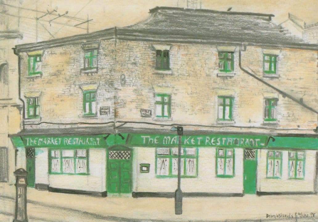 The Market Restaurant Manchester 1998 Painting Postcard