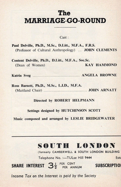 The Marriage Go Round John Arnatt Doctor Who Time Lord Lovejoy Theatre Programme