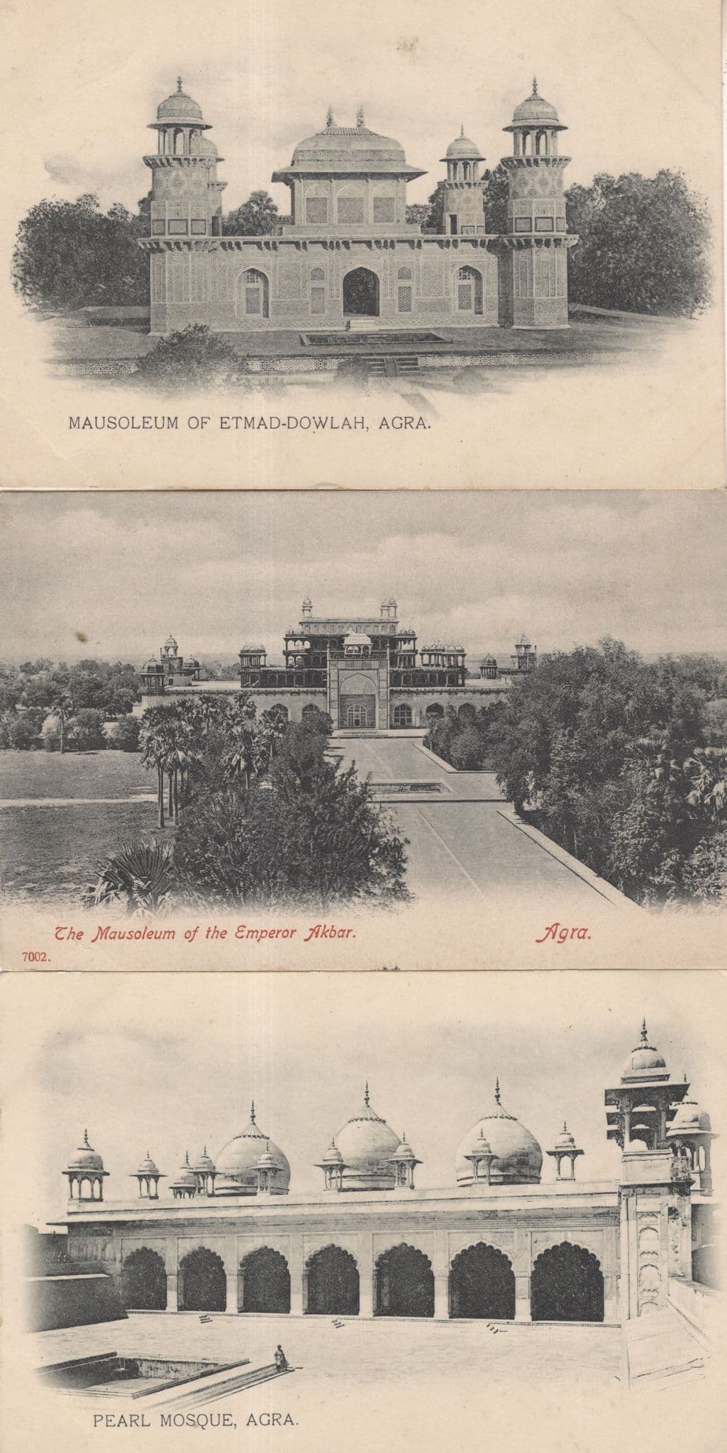 The Mausoleum Of Etmad Dowlah Agra India 3x Old Postcard
