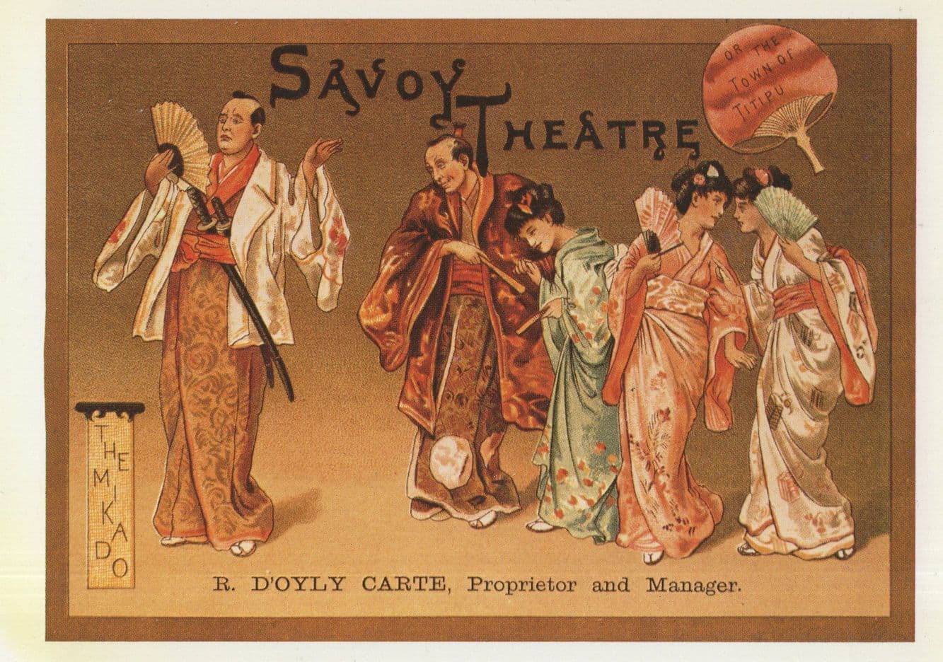 The Mikado Gilbert & Sullivan Victorian Theatre Poster Postcard