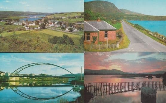 The Mound Jumping Salmon Sunset Loch Shin Aerial Sutherland 4x 1970s Postcard