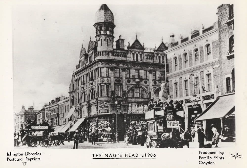 The Nags Head 1906 Islington Pub Boots Shoe Polish London Postcard
