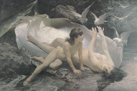 The Naiads Gioacchino Pagliej Oil Painting Nottingham Castle Museum Postcard