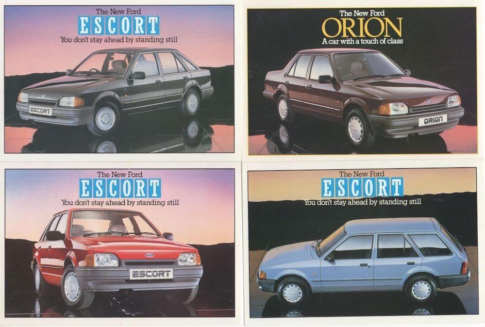 The New Ford Escort Car Orion 4x 1986 Advertising Postcard s
