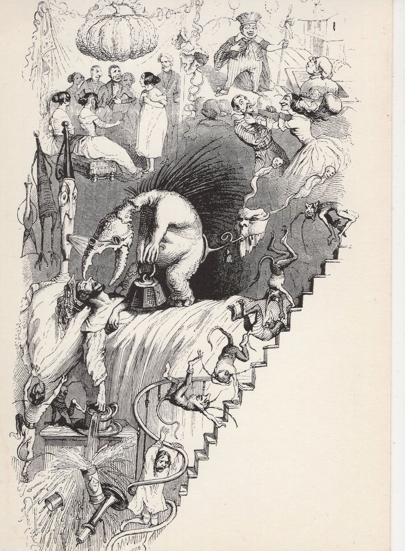 The Nightmare Grandville Victorian French Art Illustrator Painting Postcard