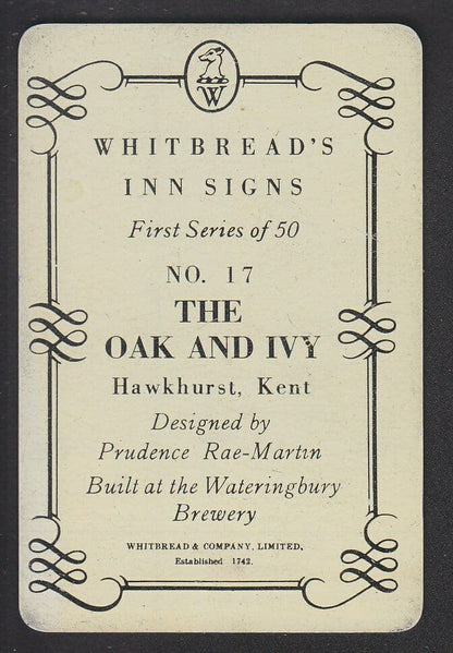 The Oak & Ivy Hawkhurst Kent Metal Advertising Pub Sign Whitbread Card
