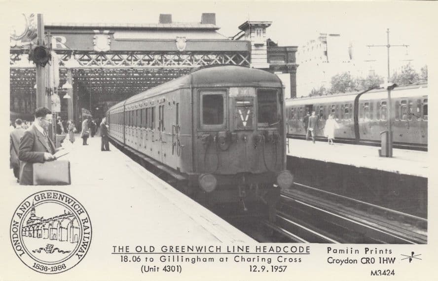 The Old Greenwich Line Headcode Hillingham Train Postcard