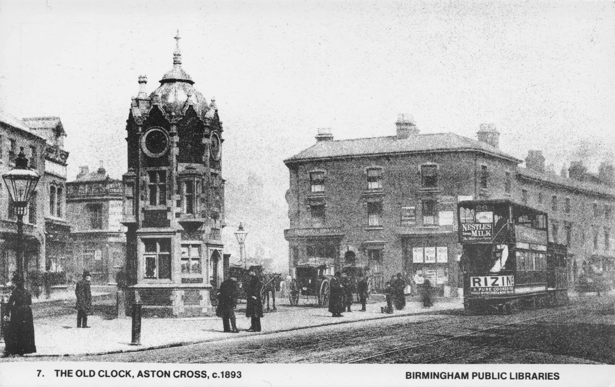 The Old Victorian Clock Aston Cross Birmingham RPC Postcard