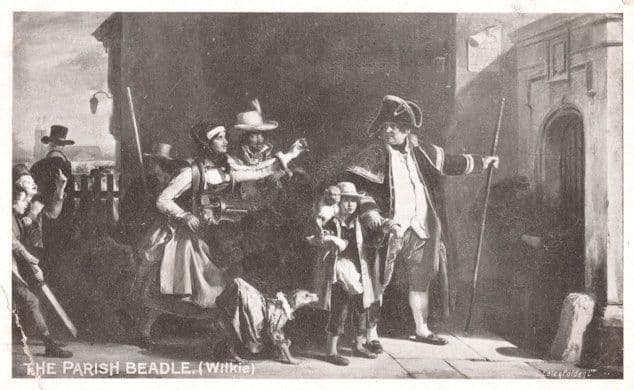 The Parish Beadle Wilkie Gale & Polden WW1 Painting Postcard
