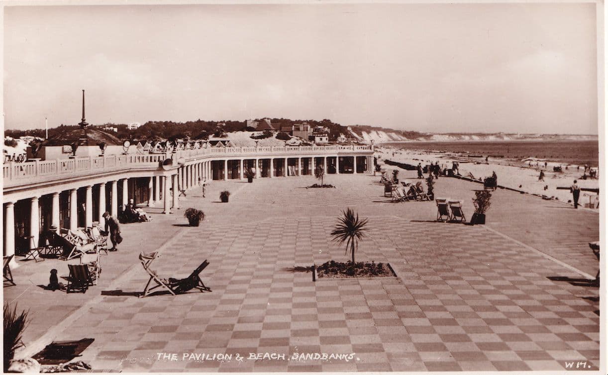 The Pavillion Sandbanks Dorset Real Photo Old Postcard