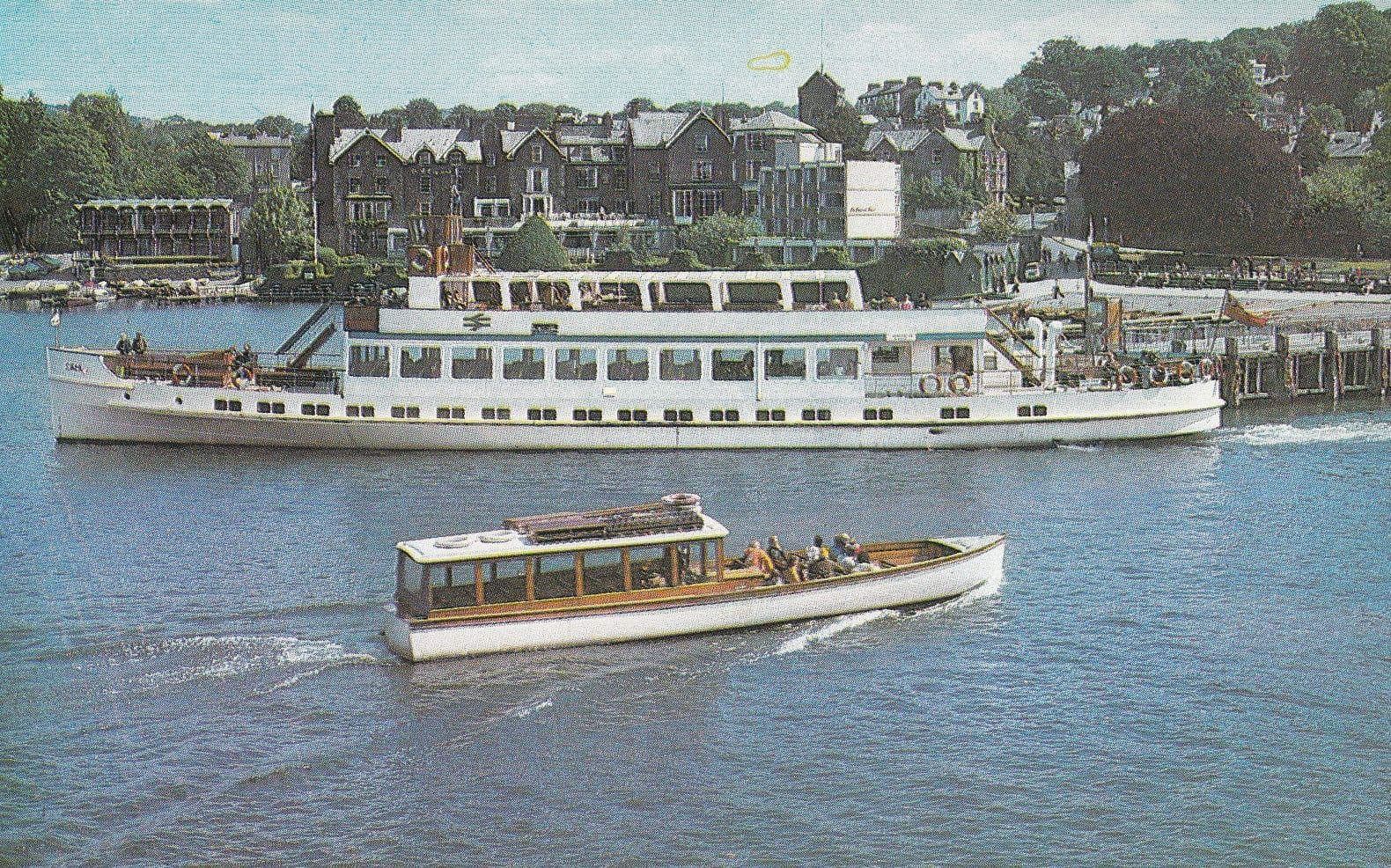 The Pier Bowness Lake Windermere Ferry Boat Cumbria 1970s Postcard