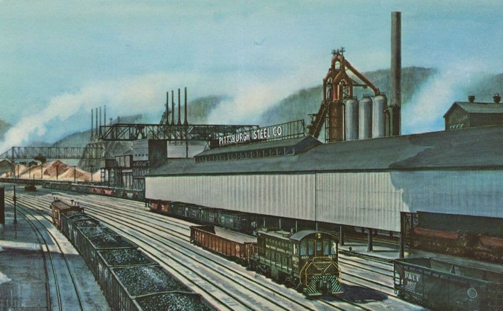 The Pittsburgh & Lake Erie Railroad Steel Company Painting Postcard