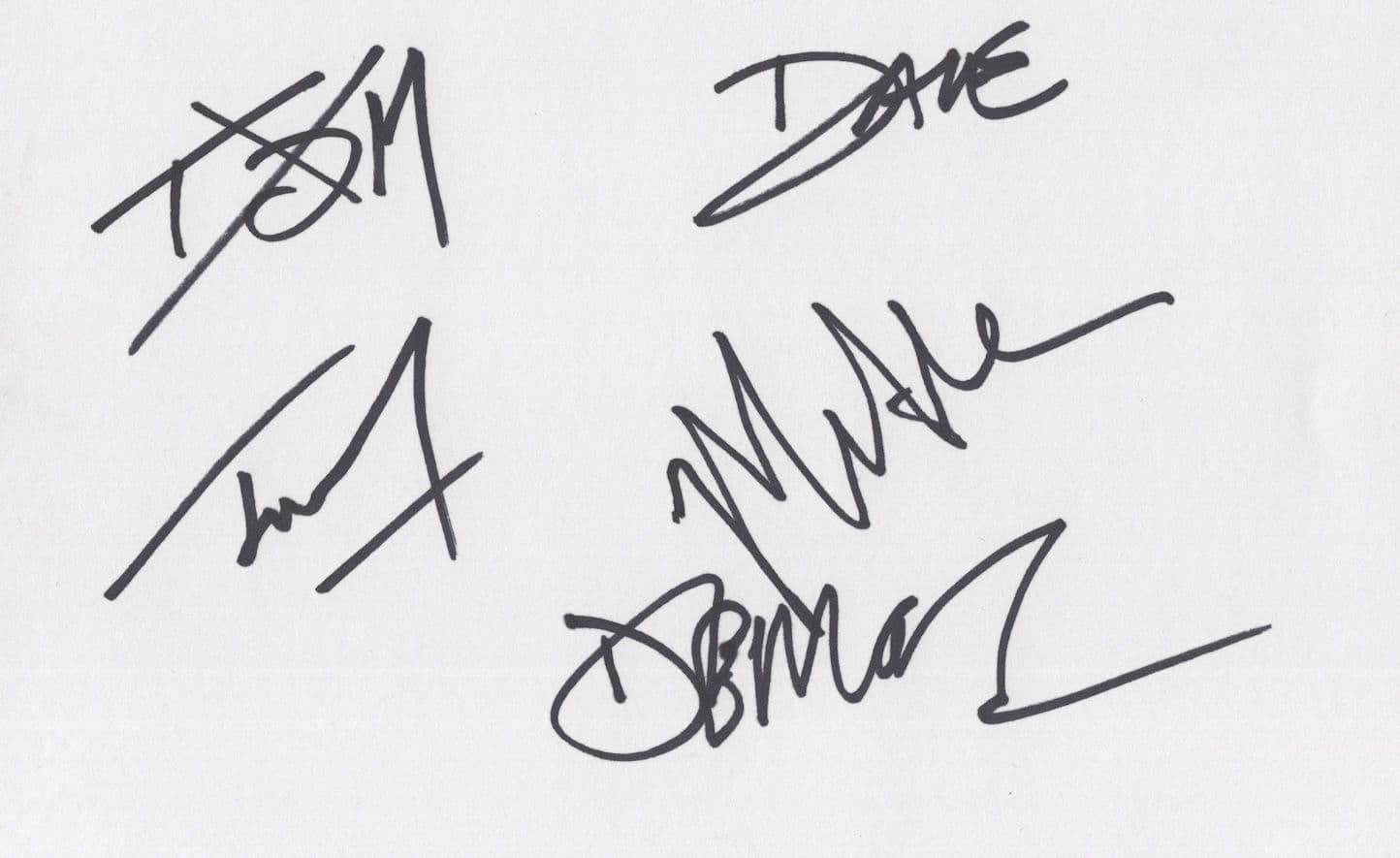 The Plain White T's American Pop Group Hand Signed Card