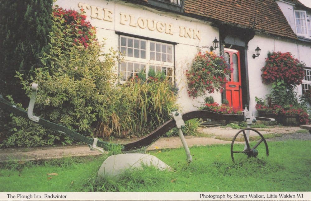 The Plough Inn Radwinter Essex Beer Garden Pipes Postcard