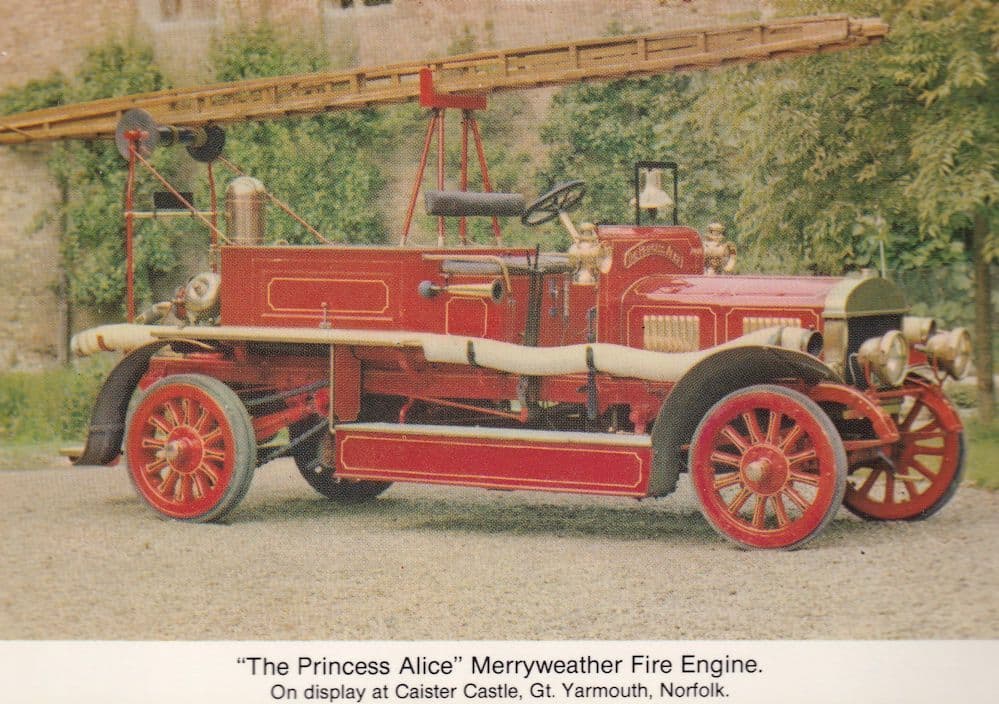 The Princess Alice Merryweather Fire Engine Great Yarmouth Postcard