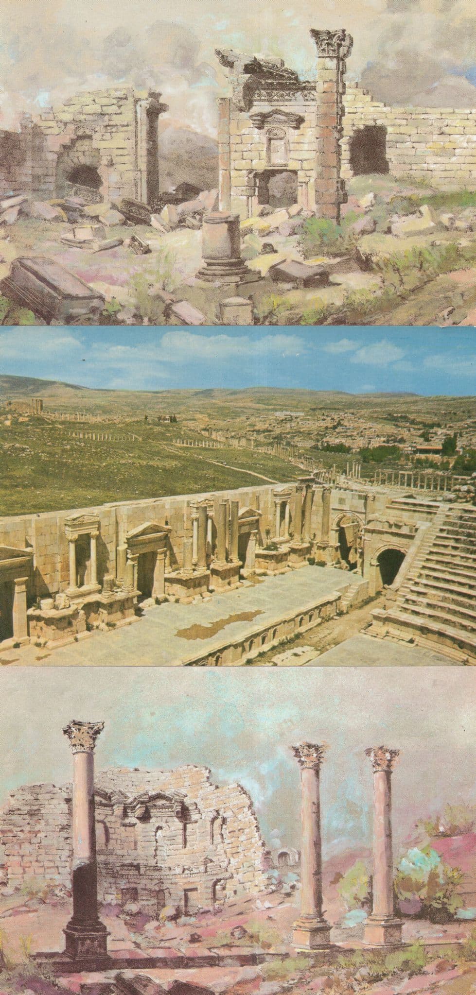 The Propylaea Temple Of Artemis Theatre Jerash Jordan 3x Arabic Postcard s