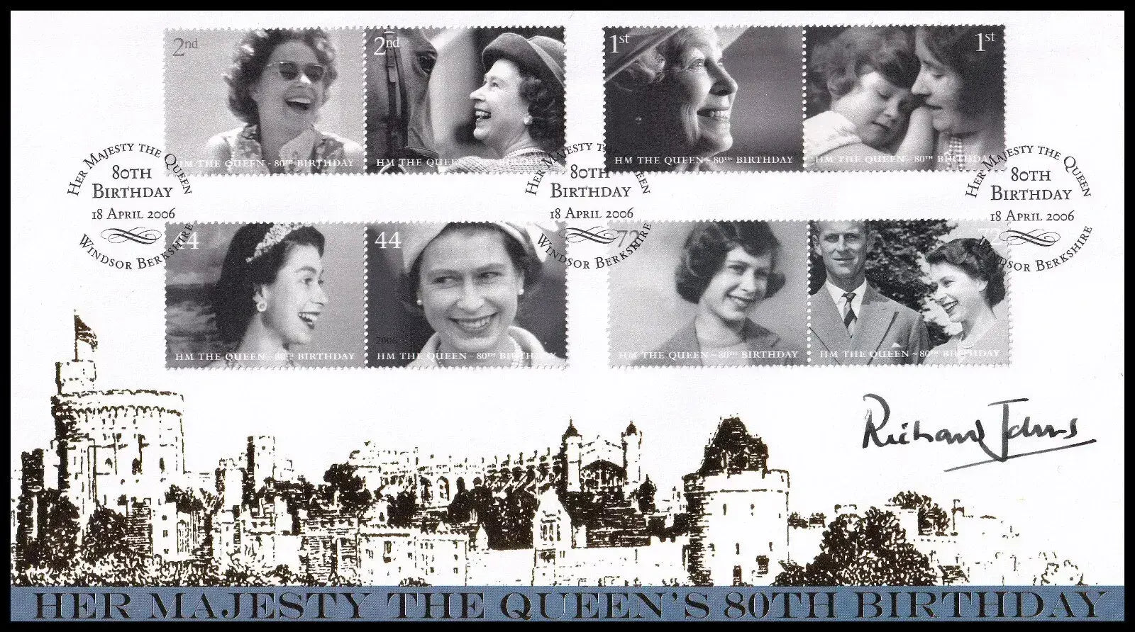 The Queen Mother's 80th Birthday Richard Johns Hand Signed Autograph FDC