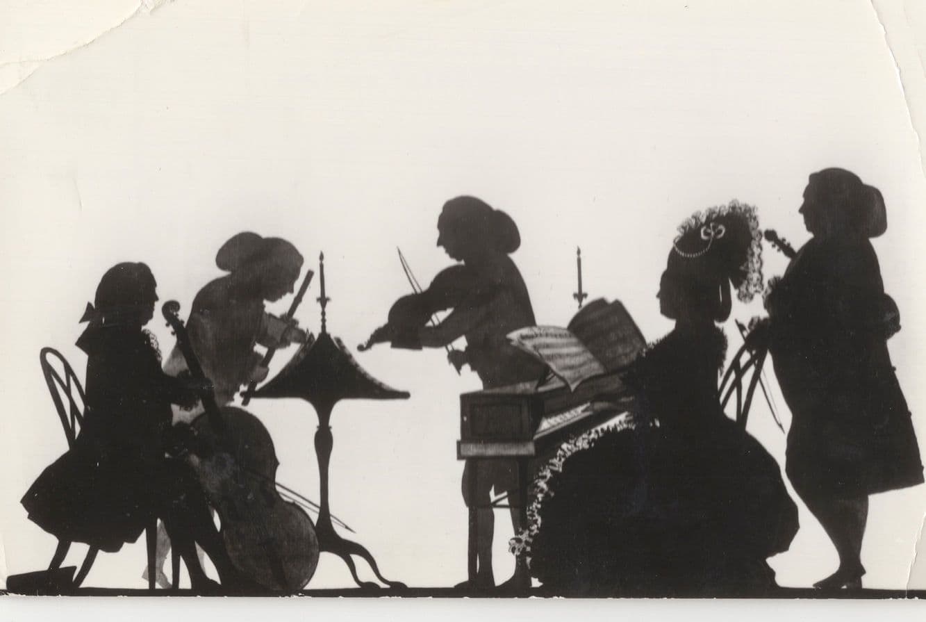 The Quintet Orchestra Silhouette Francis Torond Rugby Painting Postcard
