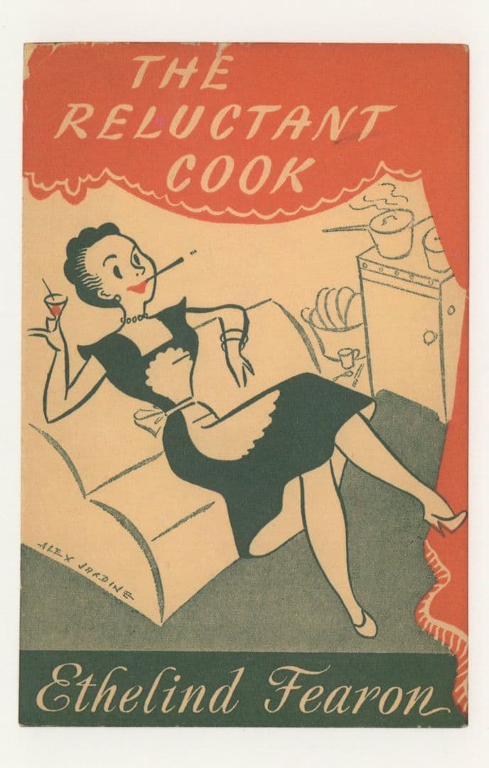 The Reluctant Cook Ethelind Fearon 1953 Cookery Book Comic Cover Postcard