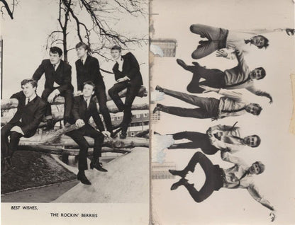 The Rockin' Berries Beat 1960s Pop Group 2x Old Hand Signed Photo s