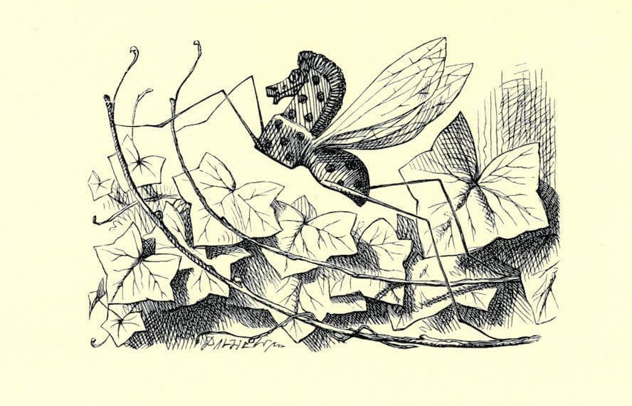 The Rocking Horse Fly Alice Through The Looking Glass Book Postcard