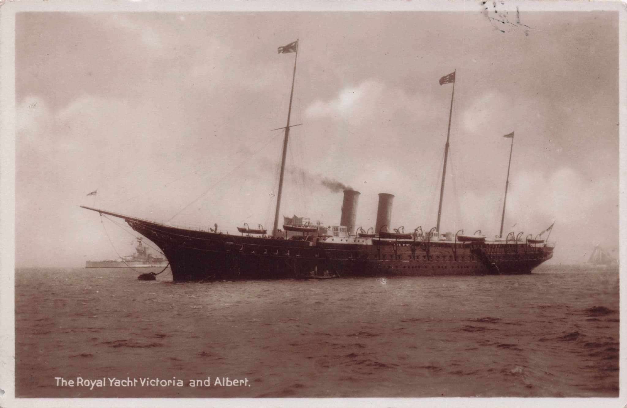 The Royal Yacht Victoria & Albert Antique Ship Real Photo Postcard