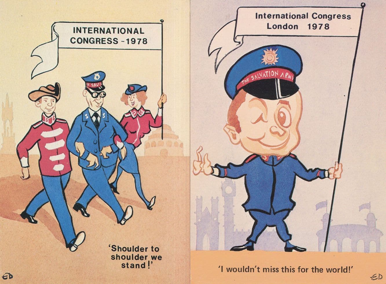 The Salvation Army 1978 Congress 2x Postcard s