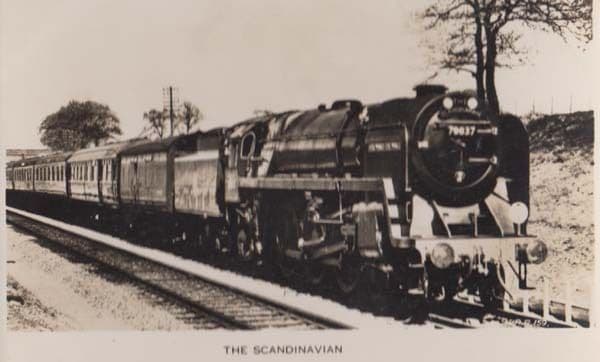 The Scandinavian Train at Harwich Parkeston Station Old Real Photo Postcard