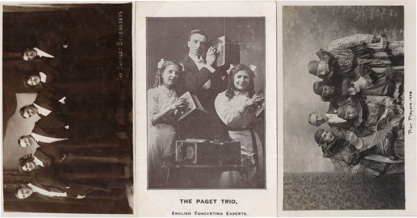 The Scarlet Seranders Pier Players Paget Trio 3x Old Theatre Postcard s