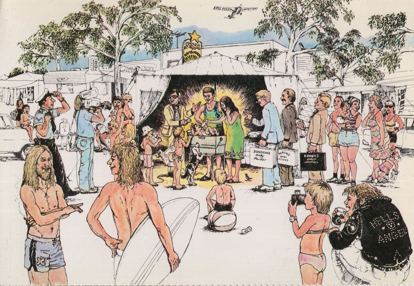 The Second Coming Australian Heaven Beach Paradise Comic Postcard