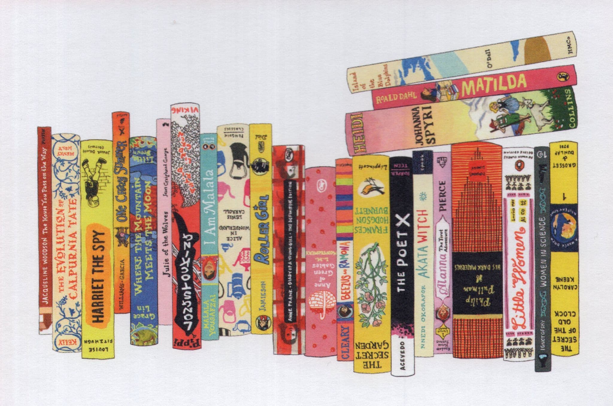 The Secret Garden Harriet The Spy Girl Power Book Bookshelf Postcard