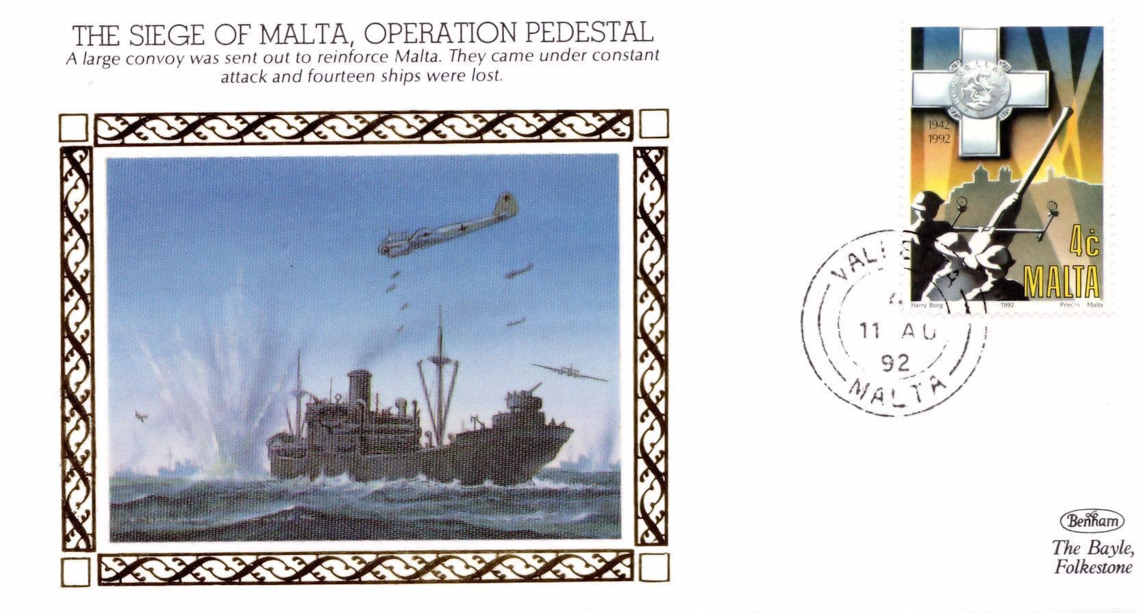 The Seige Of Malta Operation Pedestal WW2 Benham Military First Day Cover