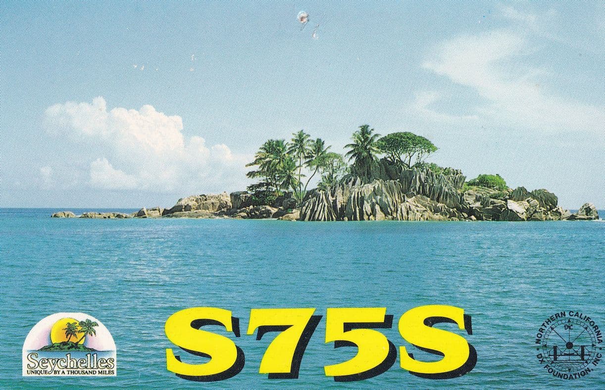 The Seychelles QSL Amateur Radio Postcard Type Card