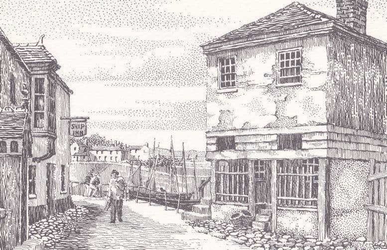 The Ship Inn Mousehole Cornwall Pub Painting Geoffrey Huband Postcard
