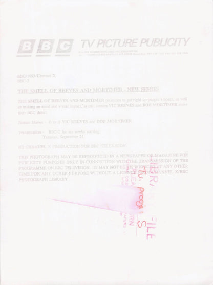 The Smell Of Reeves & Mortimer BBC Launch Series Press Photo