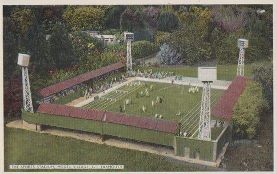The Sports Stadium Tennis Courts Football Model Village Great Yarmouth Postcard