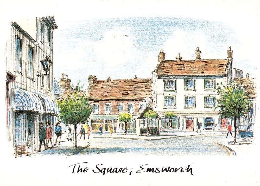 The Square Emsworth Hampshire 1980s Museum Painting Postcard