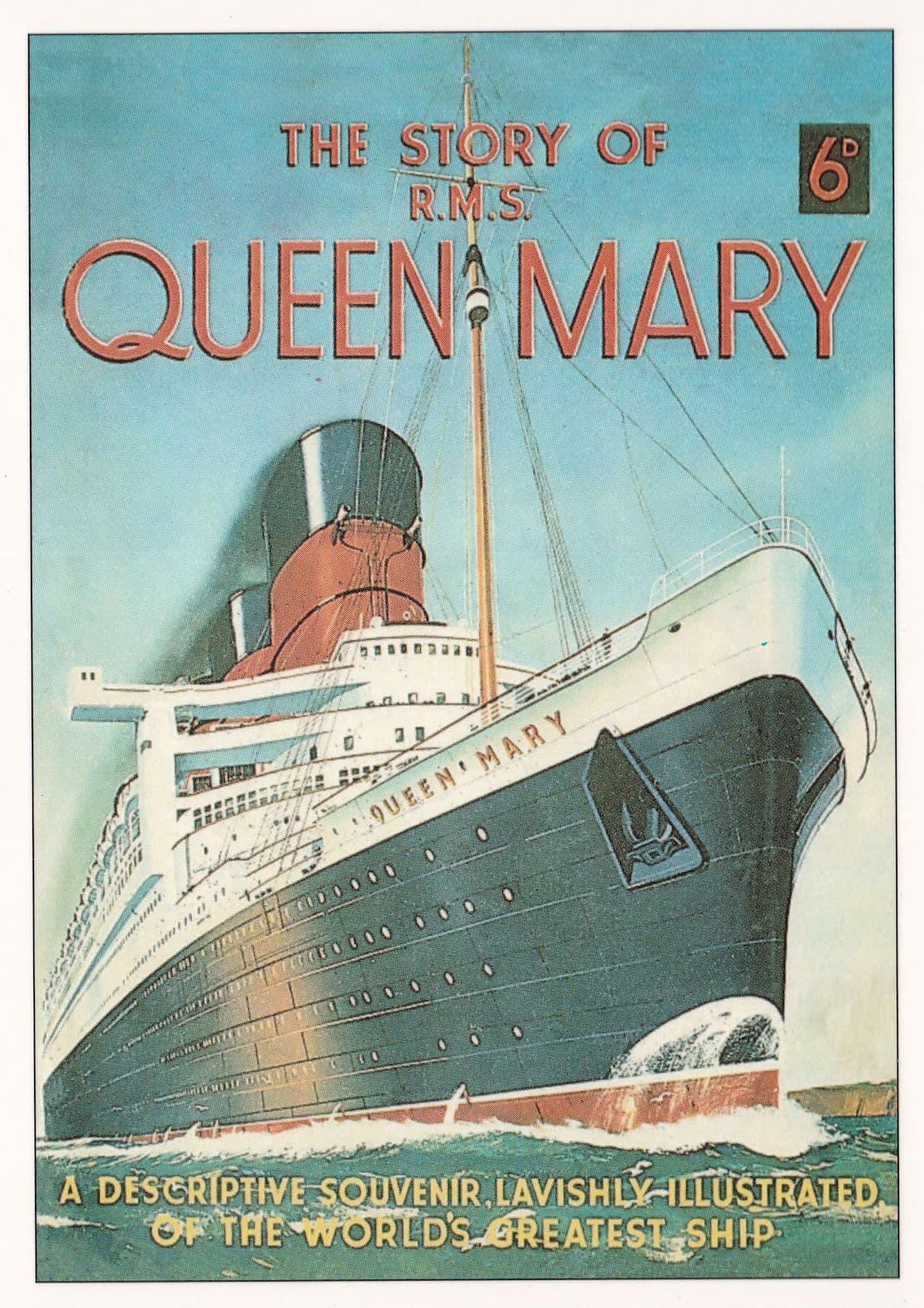 The Story Of The Queen Mary Ship Advertising Postcard