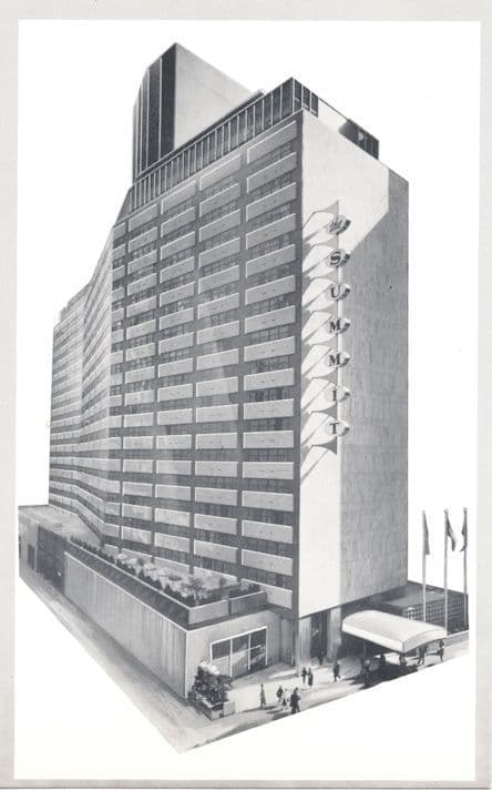 The Summit of New York East Side Hotel USA Newly Opened Rare Postcard