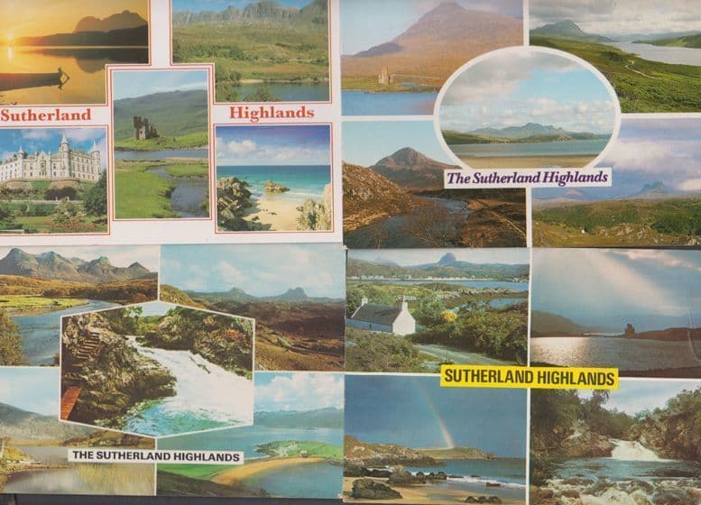 The Sutherland Highlands 4x Scottish Postcard