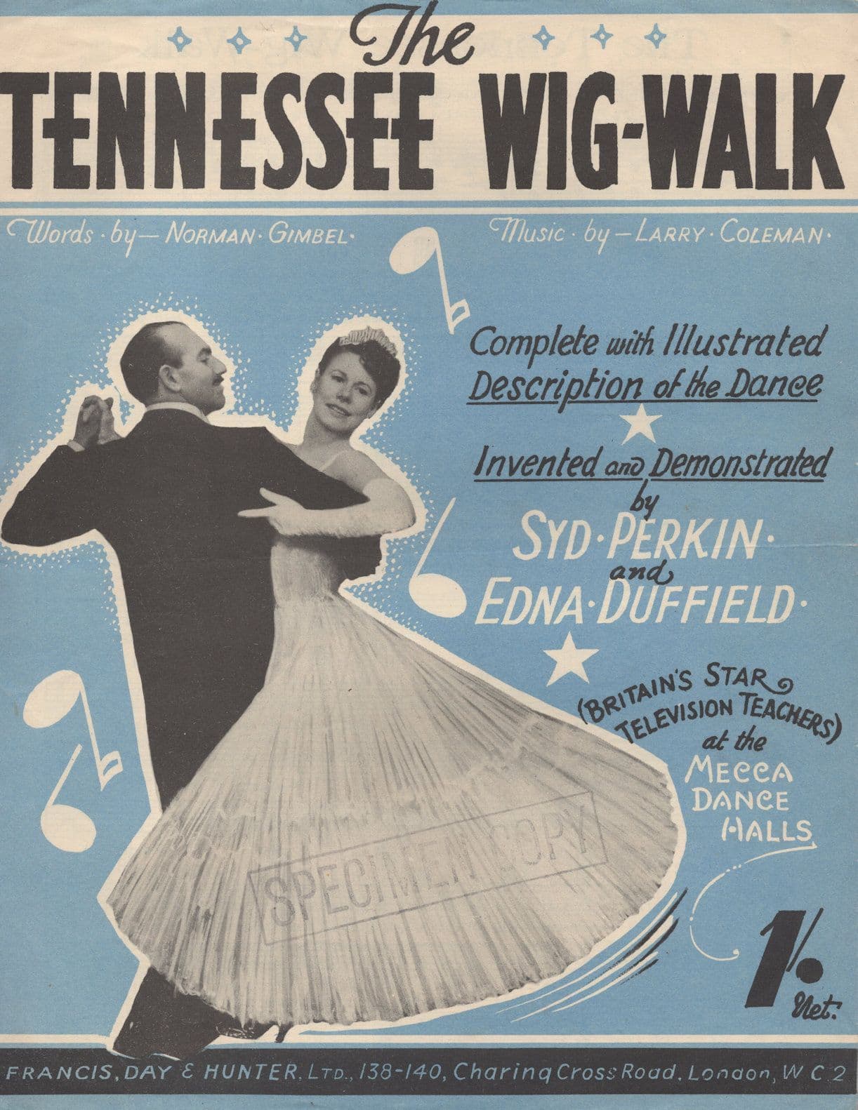 The Tennessee Wig Walk Syd Perkin Edna Duffield SPECIMIN Sheet Music